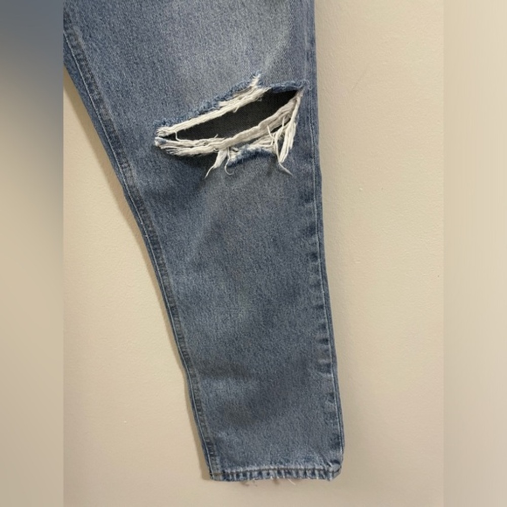 Agolde Riley High‎ Rise Distressed Straight Leg Jeans - 28 - Picture 7 of 16